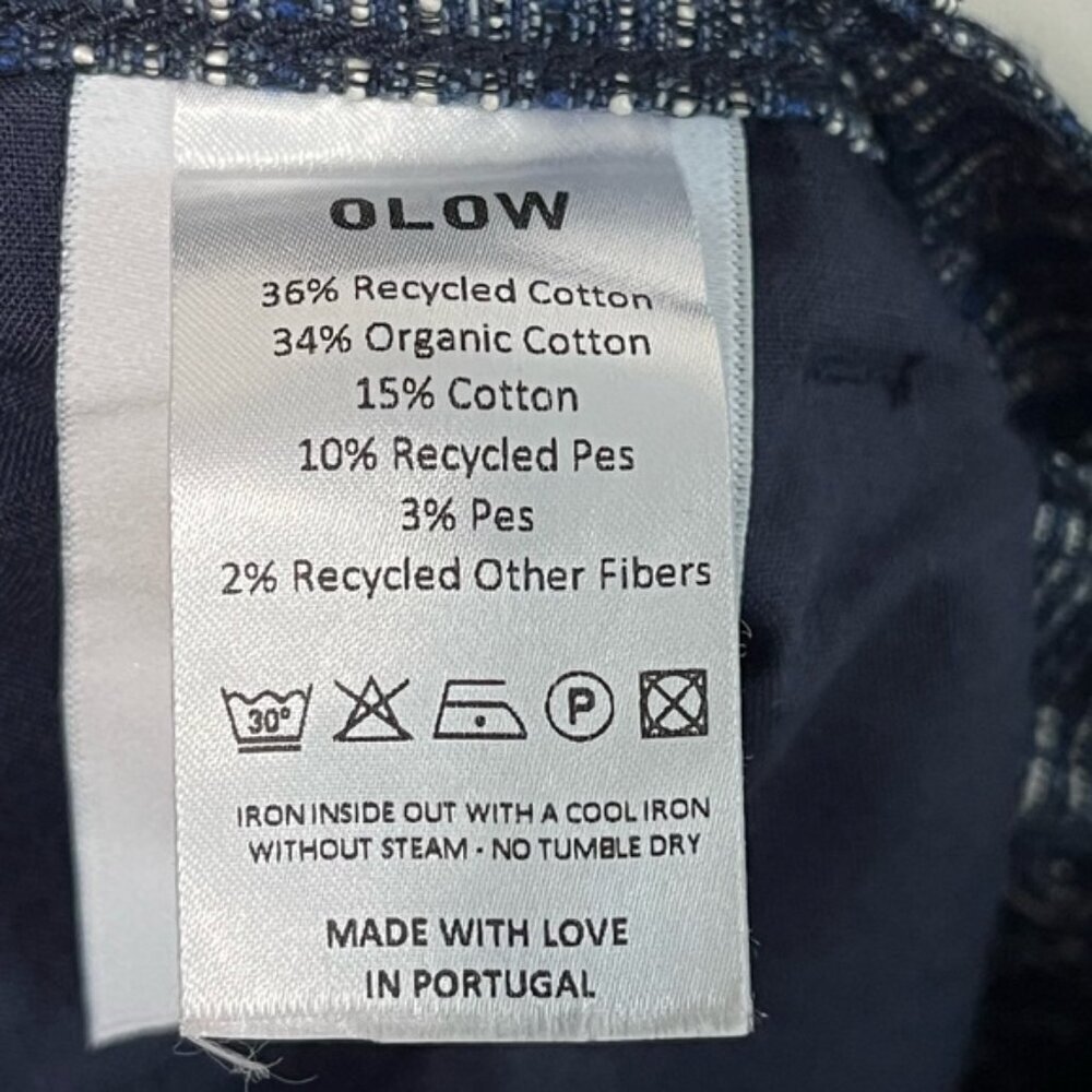 Olow Men’s Blue Textured Elastic Waist Pants Size 34 Made in Portugal BNWT - Picture 3 of 10